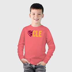 Лонгслив хлопковый детский Love Cleveland, цвет: коралловый — фото 2