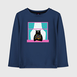 Детский лонгслив Мишка в окошке