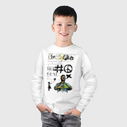 Лонгслив хлопковый детский Che Guevara граффити, цвет: белый — фото 2
