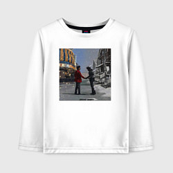 Лонгслив хлопковый детский The Weeknd рукопожатие, цвет: белый