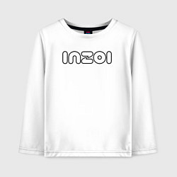 Лонгслив хлопковый детский Inzoi белый логотип, цвет: белый