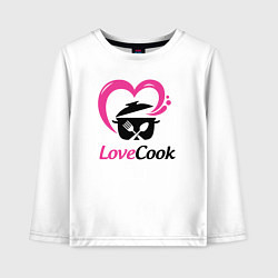 Лонгслив хлопковый детский Любитель готовить, цвет: белый