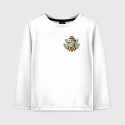 Лонгслив хлопковый детский 9 мая значок на сердце, цвет: белый