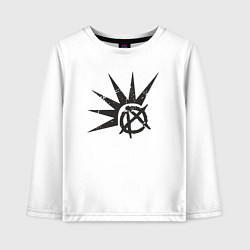 Лонгслив хлопковый детский Anarchy punks, цвет: белый