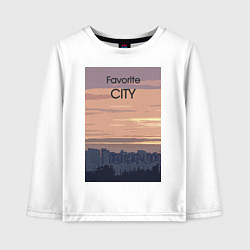 Детский лонгслив Favorite city с городским пейзажем