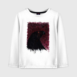 Лонгслив хлопковый детский Орёл с шрамом на фоне багрового неба, цвет: белый