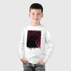 Лонгслив хлопковый детский Орёл с шрамом на фоне багрового неба, цвет: белый — фото 2