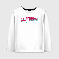 Лонгслив хлопковый детский California surf paradise, цвет: белый