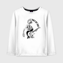 Детский лонгслив Skeleton guitarist - punks not dead motto