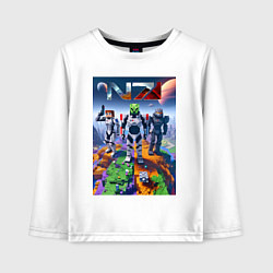 Детский лонгслив Mass effect and Minecraft - ai art collaboration