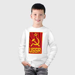 Лонгслив хлопковый детский USSR style, цвет: белый — фото 2