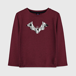 Лонгслив хлопковый детский Batman logo: Vengeance, цвет: меланж-бордовый