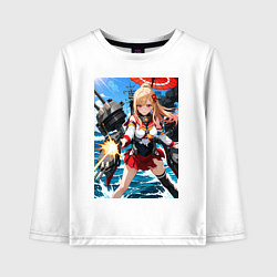 Лонгслив хлопковый детский Марин Китагава косплей аниме Флотская коллекция, цвет: белый
