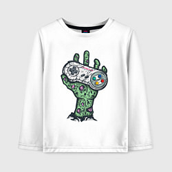 Лонгслив хлопковый детский Компьютерная жизнь в руках, цвет: белый