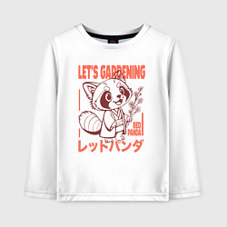 Детский лонгслив Lets gardening red panda