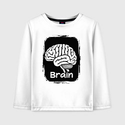 Детский лонгслив Мозг на черном