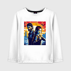 Лонгслив хлопковый детский Ellie and Joel - pop art fantasy, цвет: белый