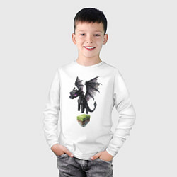 Лонгслив хлопковый детский Ender Dragon, цвет: белый — фото 2