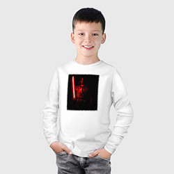 Лонгслив хлопковый детский Вейдер с мечом во тьме, цвет: белый — фото 2