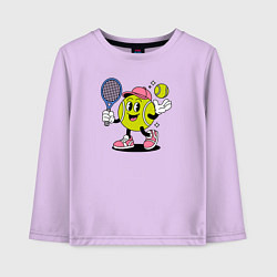 Лонгслив хлопковый детский Счастливый теннисист, цвет: лаванда