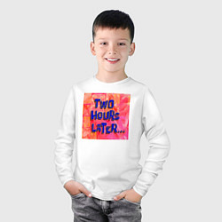 Лонгслив хлопковый детский 2 часа спустя, цвет: белый — фото 2