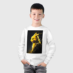 Лонгслив хлопковый детский Pikachu, цвет: белый — фото 2