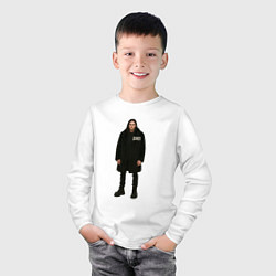 Лонгслив хлопковый детский Bones во весь рост, цвет: белый — фото 2