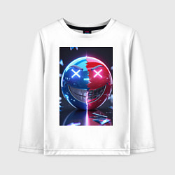 Лонгслив хлопковый детский Смайлик твоего настроения, цвет: белый