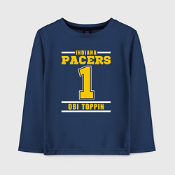 Лонгслив хлопковый детский Pacers - Obi Toppin, цвет: тёмно-синий