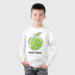 Лонгслив хлопковый детский Сity of New York, цвет: белый — фото 2