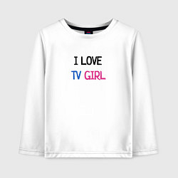 Лонгслив хлопковый детский I love TV Girl, цвет: белый