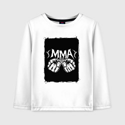 Лонгслив хлопковый детский Сила кулаков ММА, цвет: белый