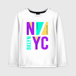 Лонгслив хлопковый детский Районы в городе Нью-Йорк, цвет: белый