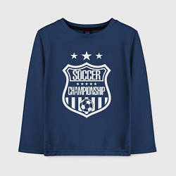 Лонгслив хлопковый детский Чемпионат по соккеру, цвет: тёмно-синий