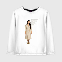 Лонгслив хлопковый детский Lana Del Rey в белом платье, цвет: белый