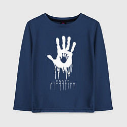 Лонгслив хлопковый детский Death Stranding hand, цвет: тёмно-синий