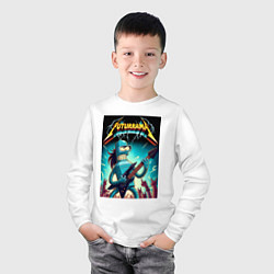 Лонгслив хлопковый детский Хард рок гитарист Бендер лидер группы Футурама, цвет: белый — фото 2