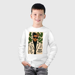 Лонгслив хлопковый детский XXXTentacion и доллары, цвет: белый — фото 2