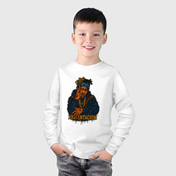 Лонгслив хлопковый детский XXXTentacion думает, цвет: белый — фото 2