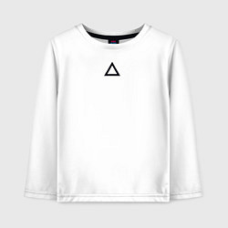 Детский лонгслив Игра в кальмара работник треугольник белая