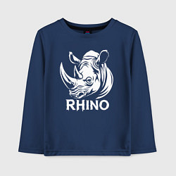 Детский лонгслив Носорог с надписью