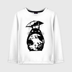 Лонгслив хлопковый детский Тоторо Мэй Сацуки котобус, цвет: белый