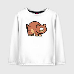 Лонгслив хлопковый детский Мишутка, цвет: белый