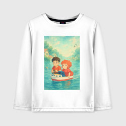 Детский лонгслив Сцена из анимэ Рыбка Поньо