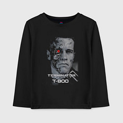 Лонгслив хлопковый детский Терминатор Т800, цвет: черный