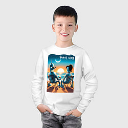 Лонгслив хлопковый детский Bender with girlfriend - beach story, цвет: белый — фото 2