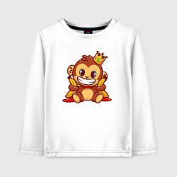 Лонгслив хлопковый детский Король обезьян, цвет: белый