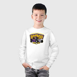 Лонгслив хлопковый детский Хот-род, цвет: белый — фото 2