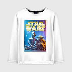 Детский лонгслив Bender and Yoda - ai art collab