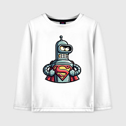 Лонгслив хлопковый детский Super Bender meme, цвет: белый